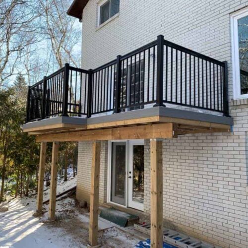 Aluminum Picket Railings Porch Install In Vaughan