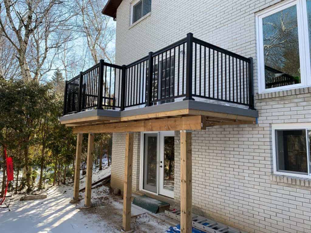Aluminum Picket Railings Porch Install In Vaughan